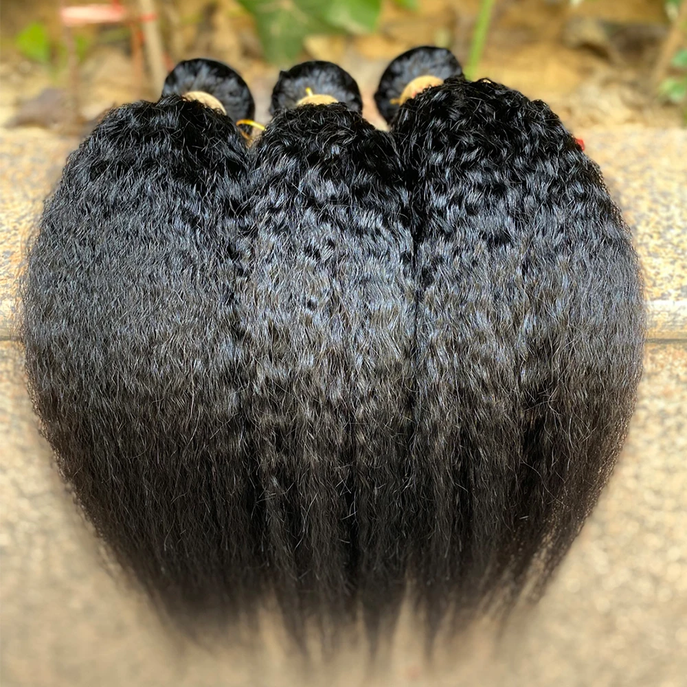 Kinky Straight Human Hair Bundles 10pcs/lot Hair Bundles Deals Remy Yaki Hair Weave Bundles Malaysia 100% Human Hair Extension