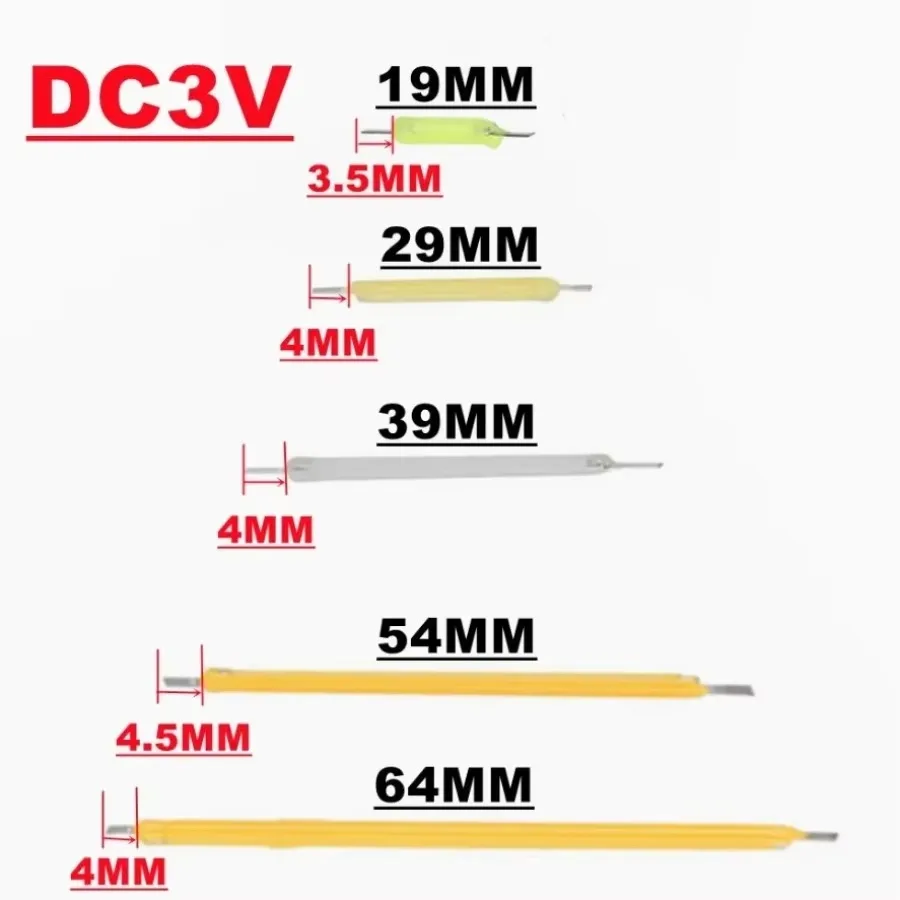 10 Stuks Led Cob Filament Edison Gloeilamp Onderdelen 3V Gloeilamp Diodes Accessoires Multicolour Vakantie Verlichting Decoratie