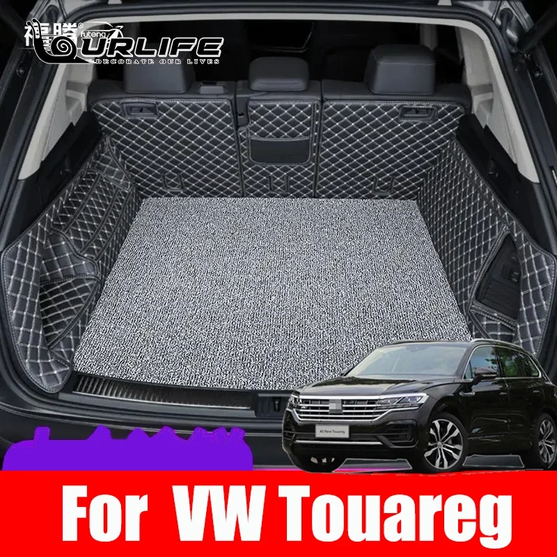 

Leather Car Trunk Mat Trunk Boot Mats Liner Pad Cargo Liner Floor Catpet For VW Volkswagen Touareg 2019 2020 2021 Accessories