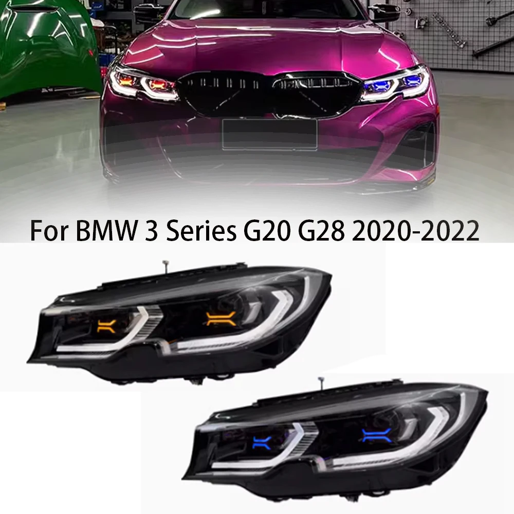 For Bmw 3 Series Laser Headlights G20 G28 20-22 OSS Low rise and high configuration LED Headlight Projector Lens DRL  Automotive