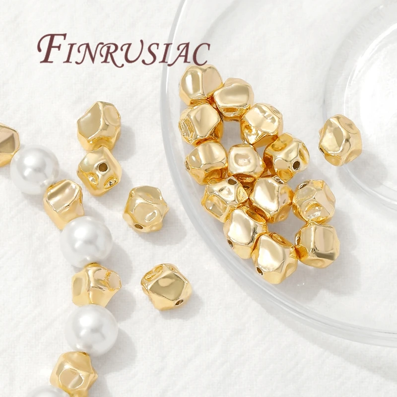7mm*6mm Irregular Spacer Beads 18K Gold Plated Separator For Beads,Bracelets&Necklaces Accessories,Beads Separators