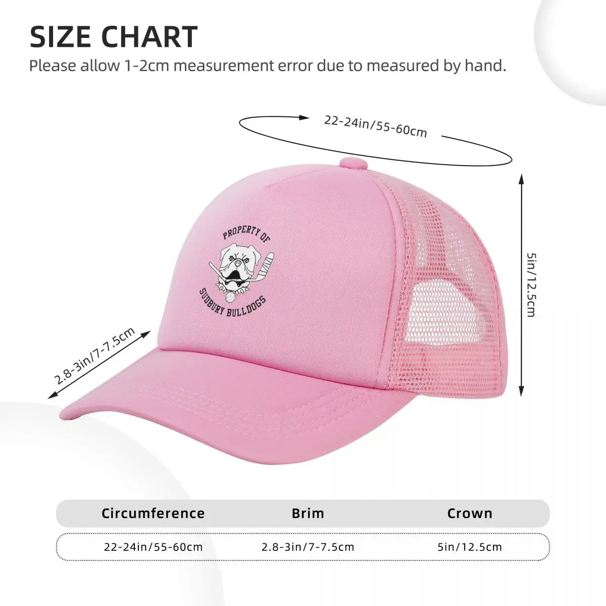 Property Of Sudbury Bulldogs Mesh Baseball Caps Snapback Fashion Baseball Hats Breathable Casual Casquette Outdoor Unisex