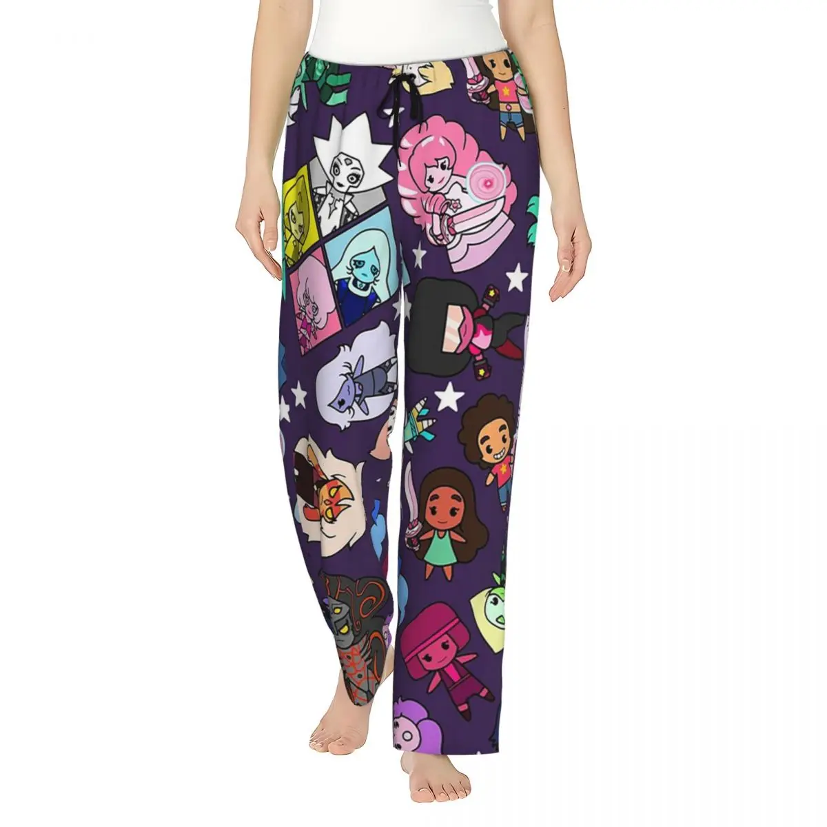 

Custom Crystal Gems Steven Universe Women Pajama Pants Lounge Sleep Sleepwear Bottoms with Pockets