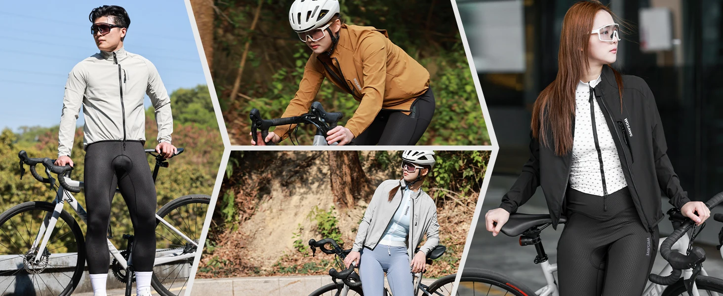 WOSAWE Unisex Fahrradjacke Wasserabweisend Leichtgewicht Herren Windbreaker Doppelreißverschluss YKK Reflektierend – Detail 10