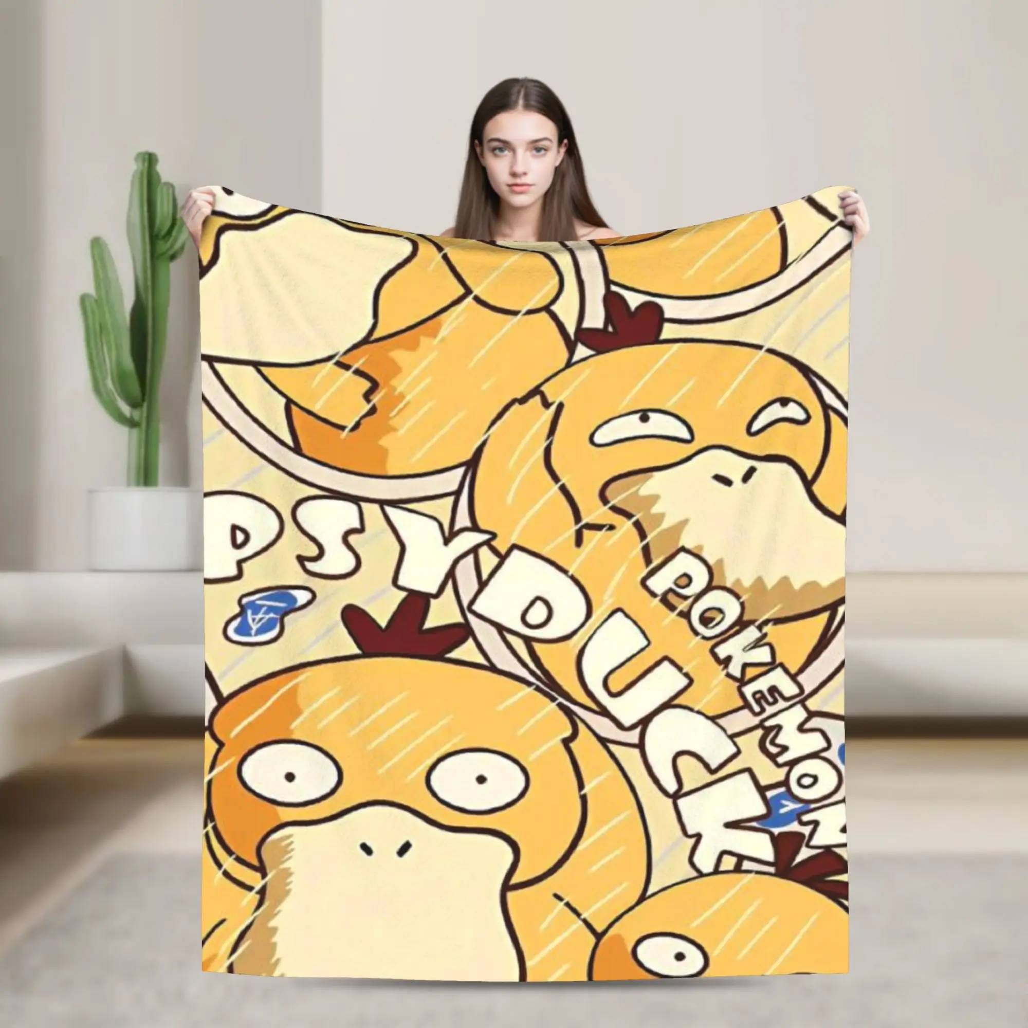 Psyducks Yellow Duck Scream Blanket Super Soft Warm  Throw Blankets for Couch 50x60 Inch Multi-size Bedspread