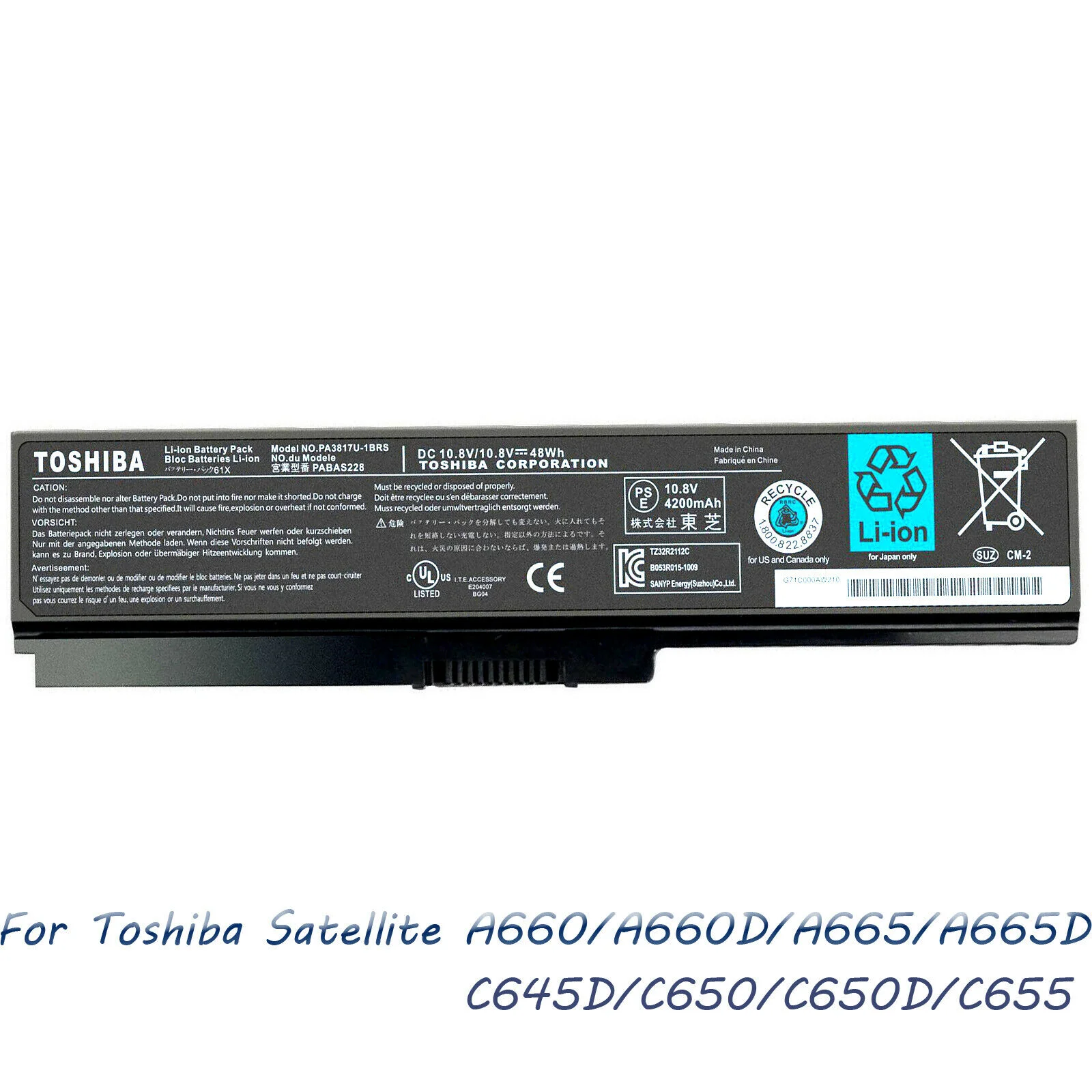 

Новый OEM аккумулятор PA3817U-1BRS для Toshiba Satellite L745 L750 L755 L755D 48 Втч аккумулятор, отправлено в течение 24 часов
