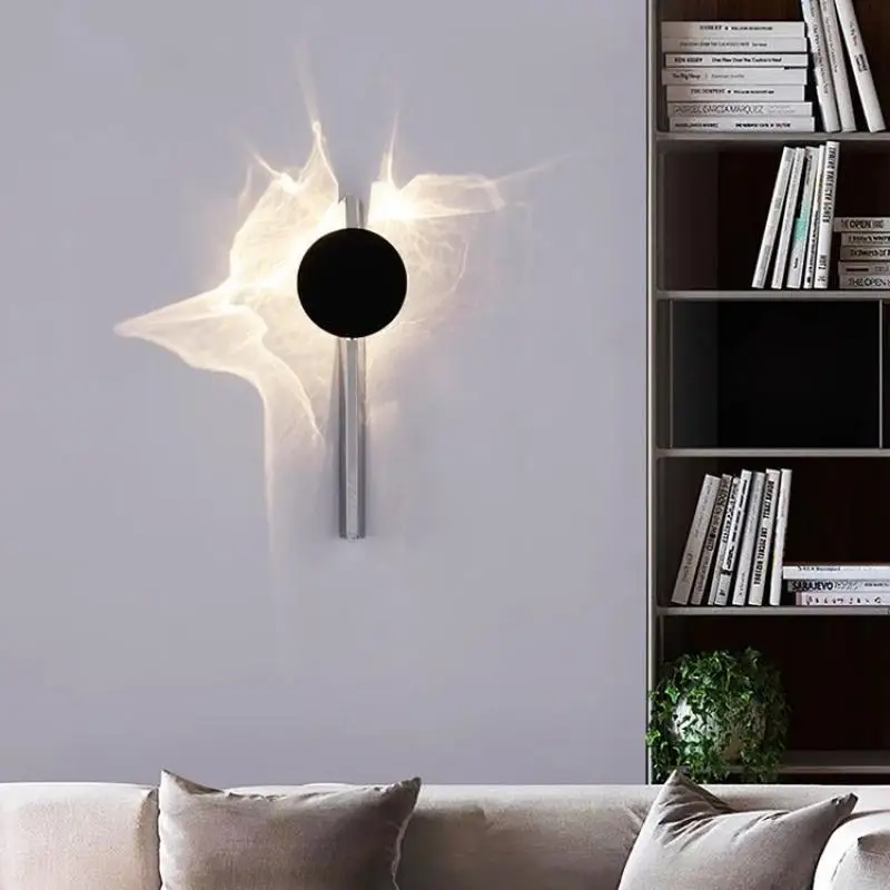 Nordic Modern Luxury Stainless Steel Wall Lamp Water Ripple Rotating Decorative Lamp Living Room Bedroom Corridor Led Lighting