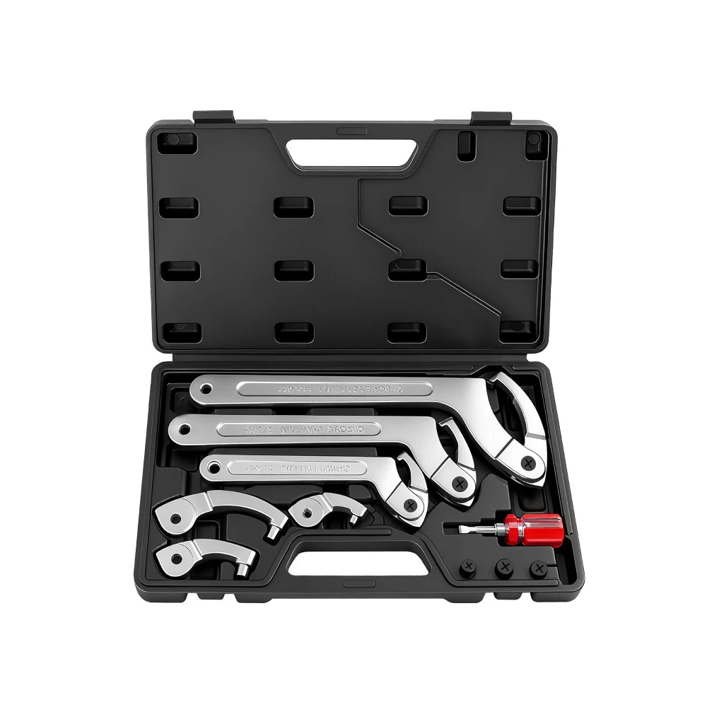 

Multi-functional Water Meter Wrench Set Hook Head Crescent Moon Half-moon Shock Absorber Round Nut