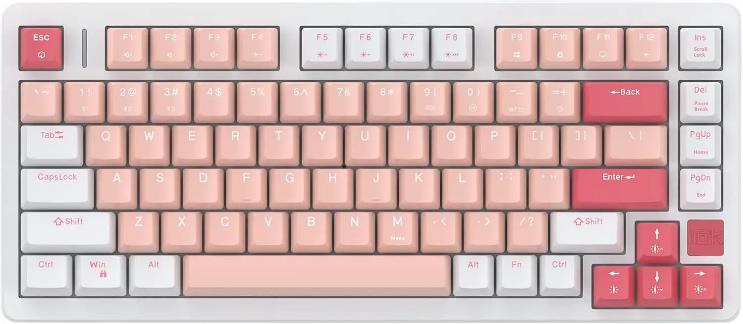 

FE75Pro Wireless RGB Hot-Swappable Mechanical Gaming Keyboard, USB-C/2.4GHz/Bluetooth, White/Red