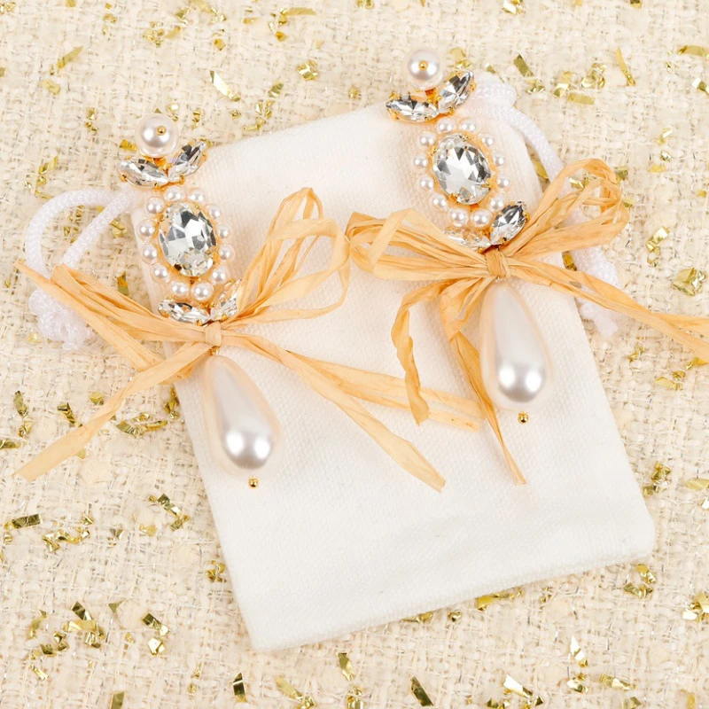 

Fashion Designer Pearl Crystal Pendant Earrings Women Sweet Exquisite Gifts Jewelry Accessories Trend