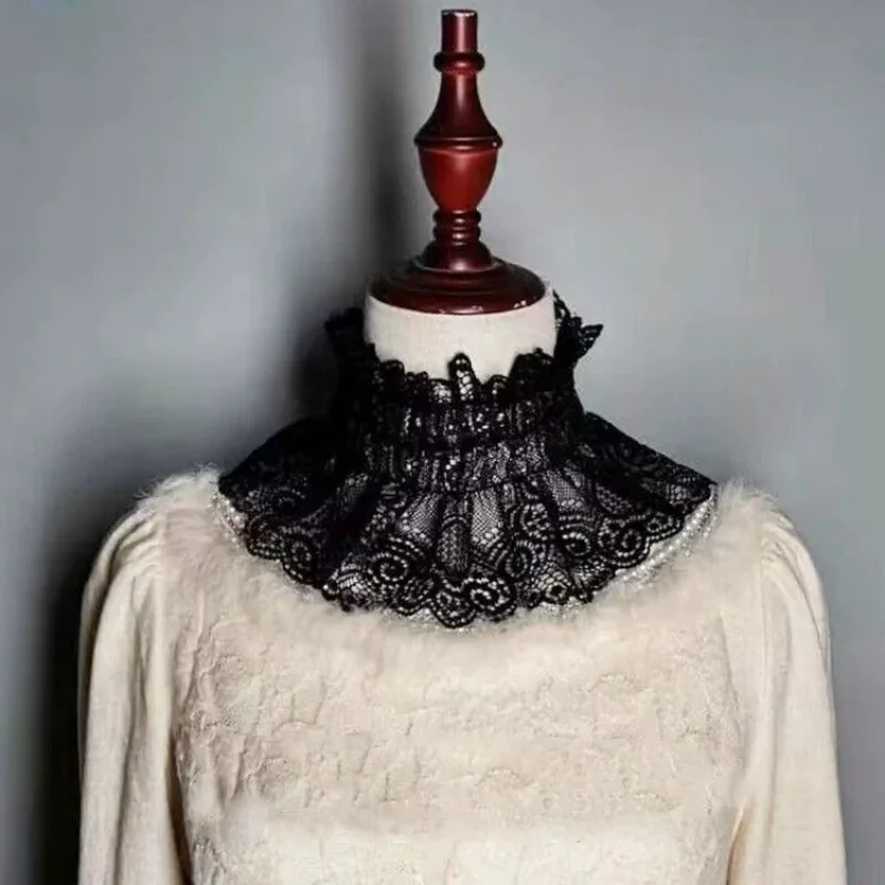 Women's Lace Stretch Fake Collar Dress Accessories Detachable Lace Collar Kimono Accessories