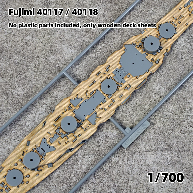 Modell-Upgrade-Teile Lasergeschnittene Holzdeckplatte mit selbstklebender Ankerkette für 60005 40117 40118 Fujimi IJN Fuso 1/700 1/35 – Detail 3