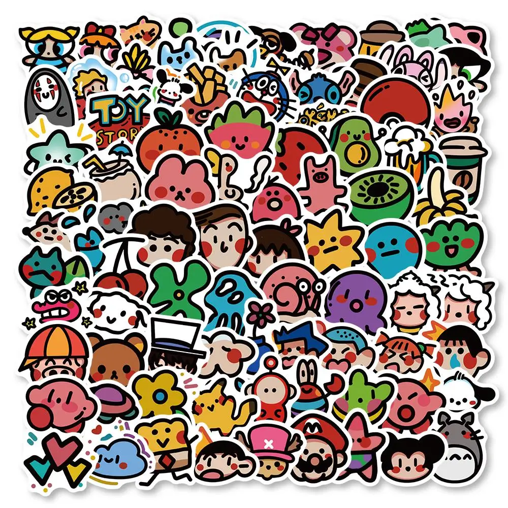 90pcs Cartoon Stickers Vinyl Waterproof Stickers for Laptop Bumper Skateboard Water Bottle Computer Phone Anime Sticker for Kids