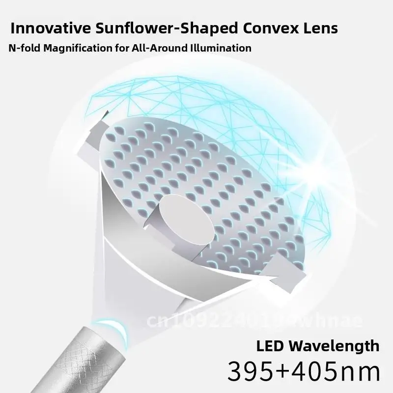 Draagbare draagbare metalen nagellamp met één lijn, kleine spotlight-fototherapielamp voor nageltips, oplaadbare baklamp voor Mani