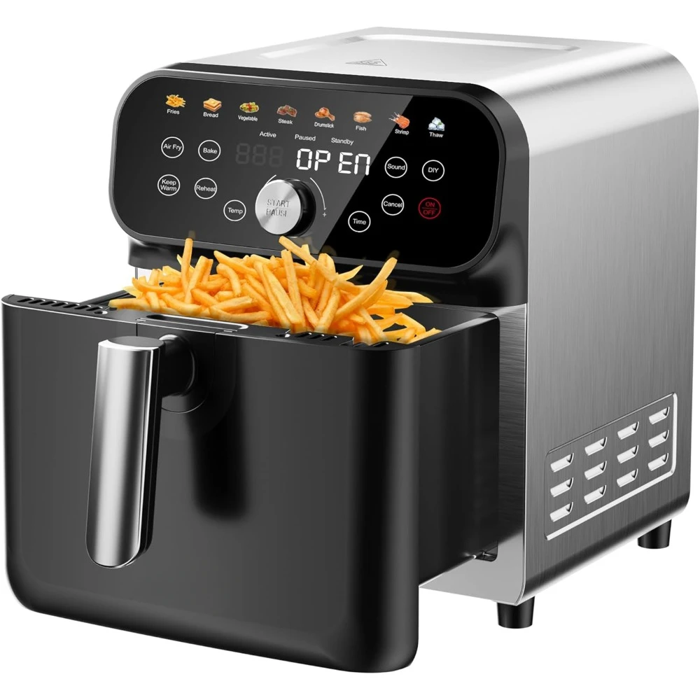 

6.2QT Air Fryer Oven with LED Digital Touchscreen, Bake, Reheat, Keep Warm, 12 Preset Cooking Functions Air Fryers