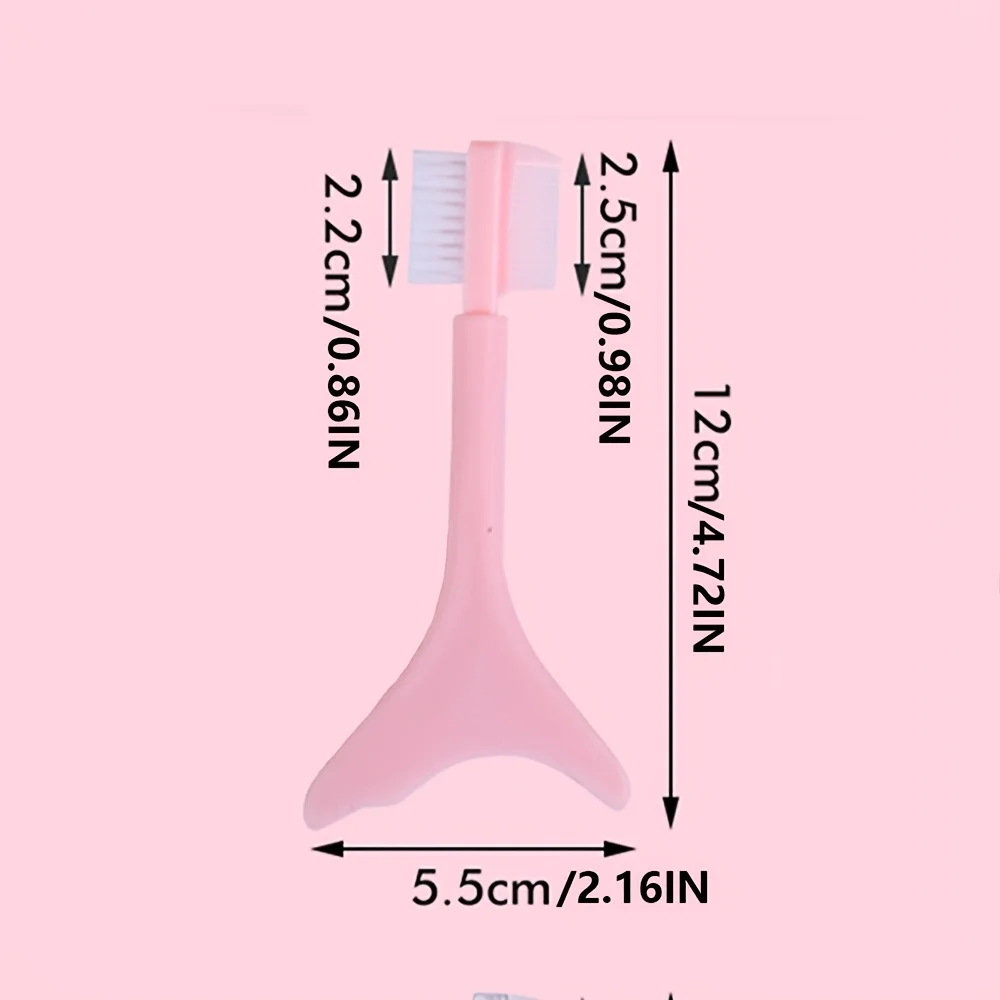3-piece multifunctional silicone makeup tool set, featuring eyeliner brush, mascara brush, and eyebrow comb with nylon bristles