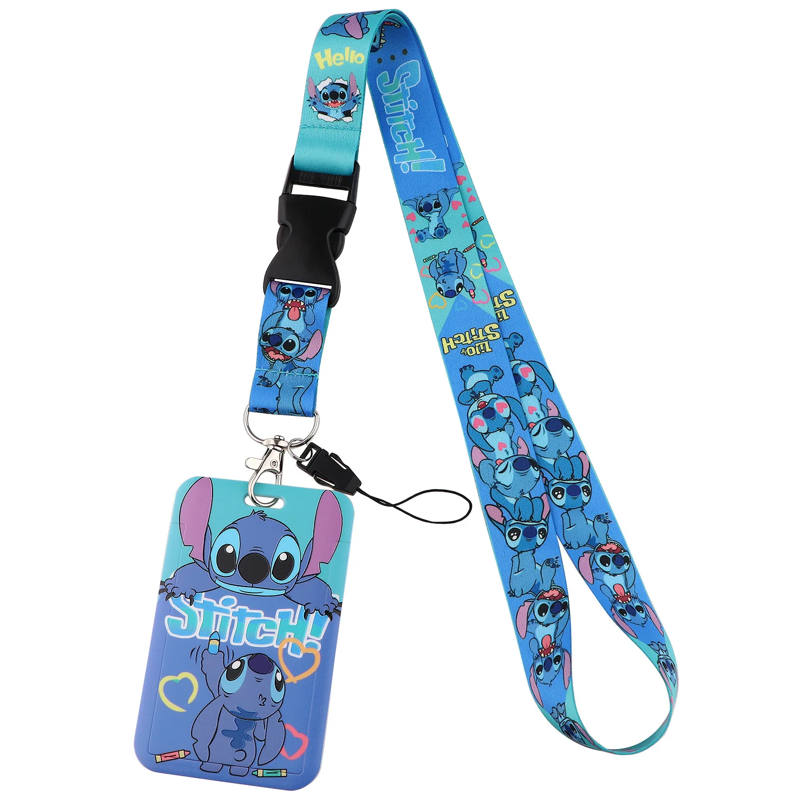 New star baby animation lanyard card holder webbing lanyard cartoon insert buckle combination work card cell phone rope