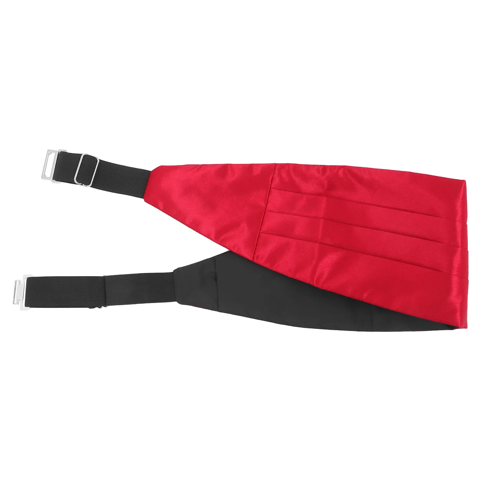 レッドサテンスーツカマーバンド男性用調節可能なフォーマルウエストバンドタキシードアクセサリー結婚式イベントパーティードレスサテンウエストバンド