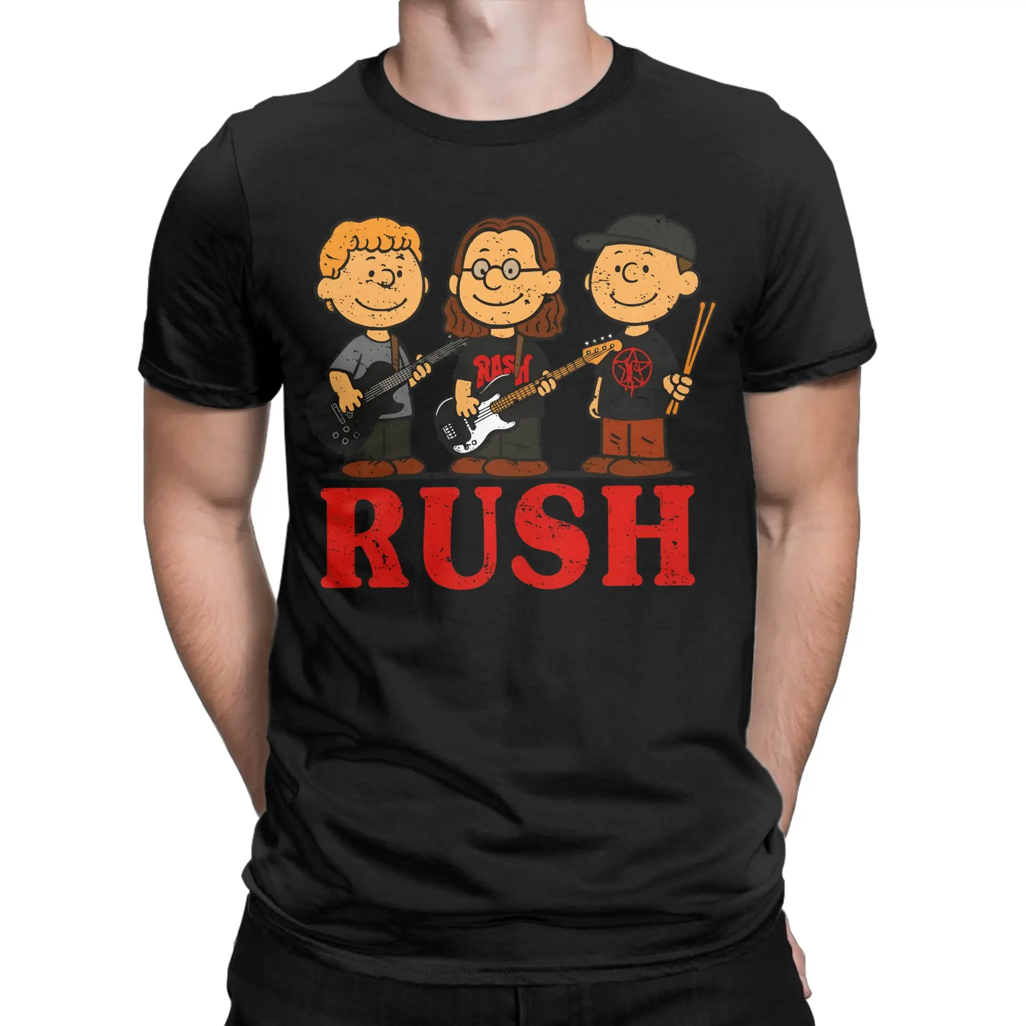 Rush Model Black Tour Concert T-Shirt Summer Rush Band T Shirts 100% Cotton O-Neck 5XL 6XL Clothing Short Sleeve Vintage Tops