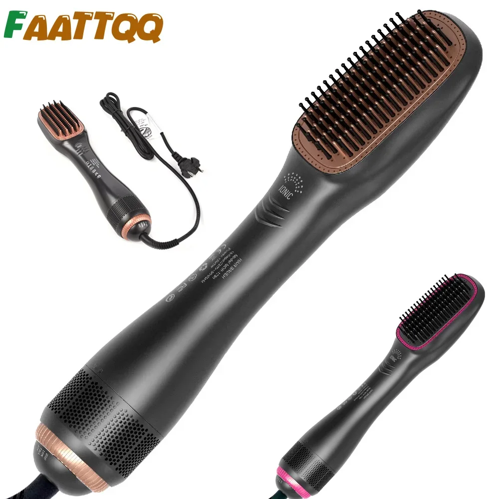 3 in 1 Hair Dryer Brush Straightener 1200W Negative Ionic Hot Air Brush One Step Blow Dryer and Styler for Straightening Drying