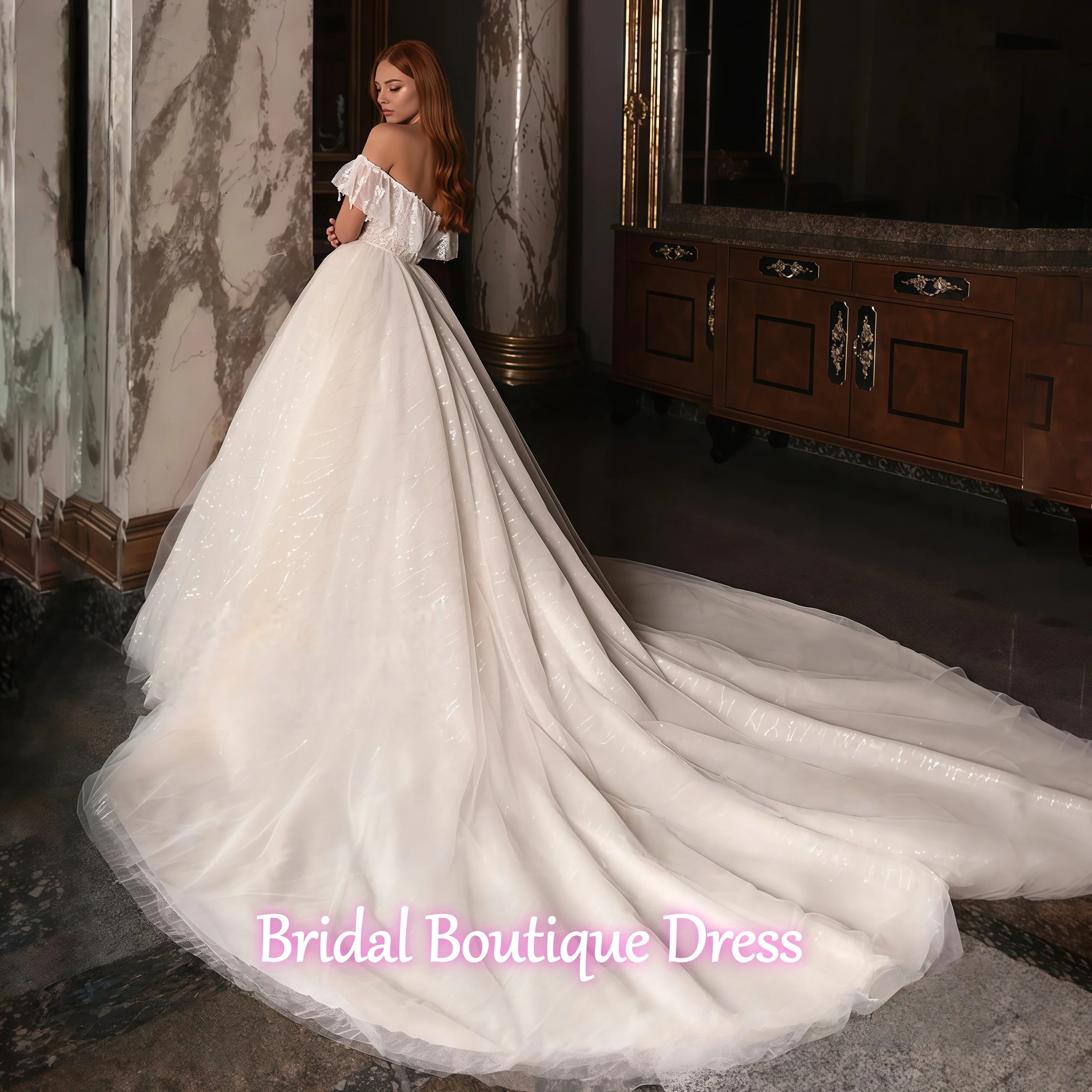 Abito da sposa senza maniche con spalle scoperte ed eleganza personalizzata con applicazioni a-line Vestido De Novia abito da sposa principessa abito da ballo