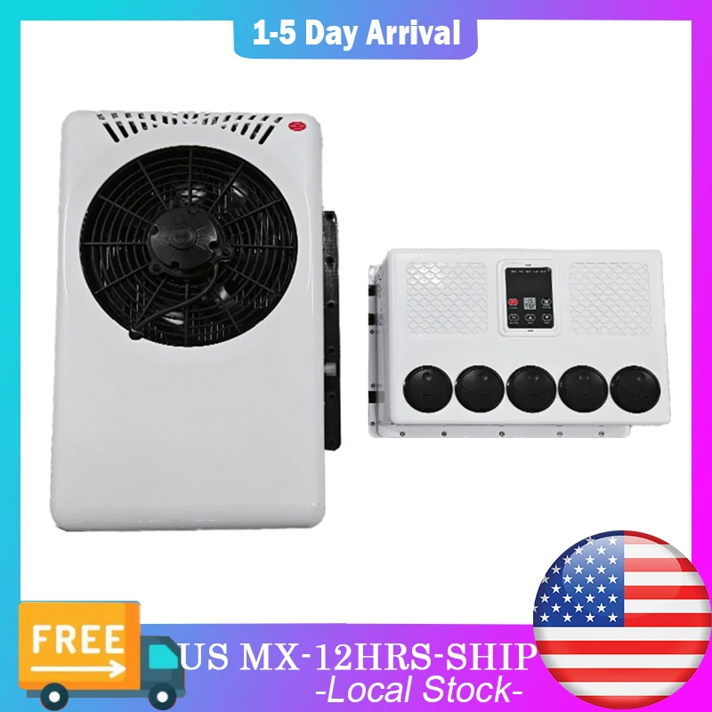 Treeligo 12V 24V Cooling Car Cooling Air Conditioner New Electrical Split Air AC Unit For RV Truck Tractors Van Motorhome Camper