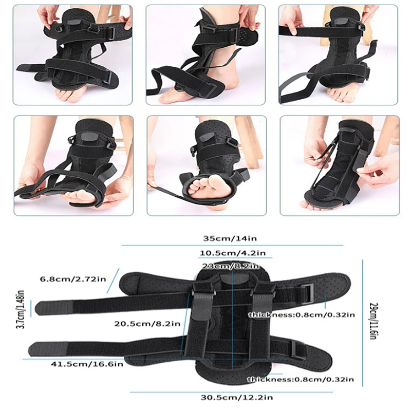 

1pcs Adjustable Foot Drop Orthosis Brace Ankle Support With Plantar Fascia Support And Aluminum Strip Splint Reinforcement Tool