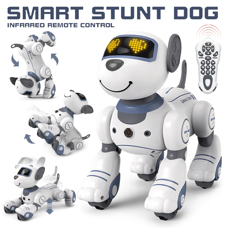 Funny RC Robot Electronic Dog Stunt Puppy Voice Command Programmable Touch-sense Music Song Robots Dogs for Children\'s Toys Kids