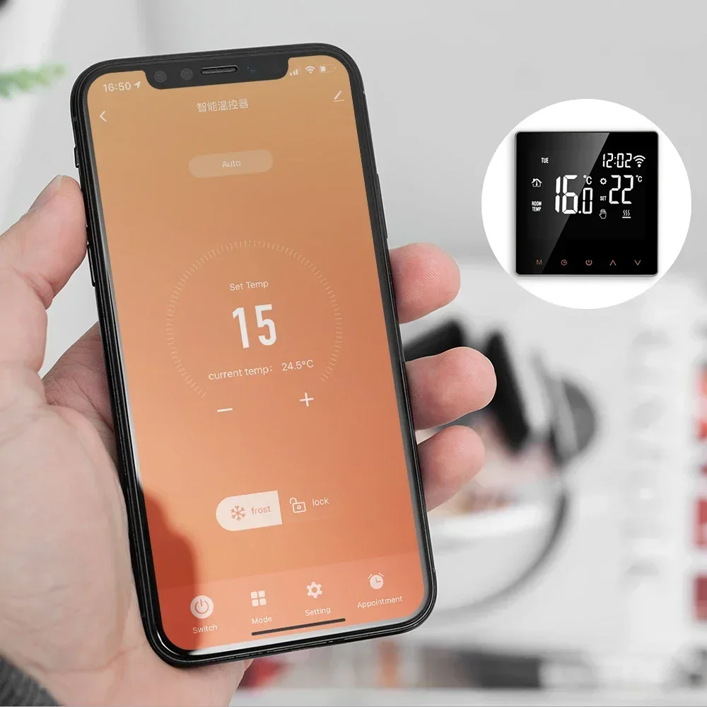 TUYA WiFi Smart Thermostat, Electric Floor Heating Water/gas Boiler Temperature Remote Control, Suitable for Google Home Alexa