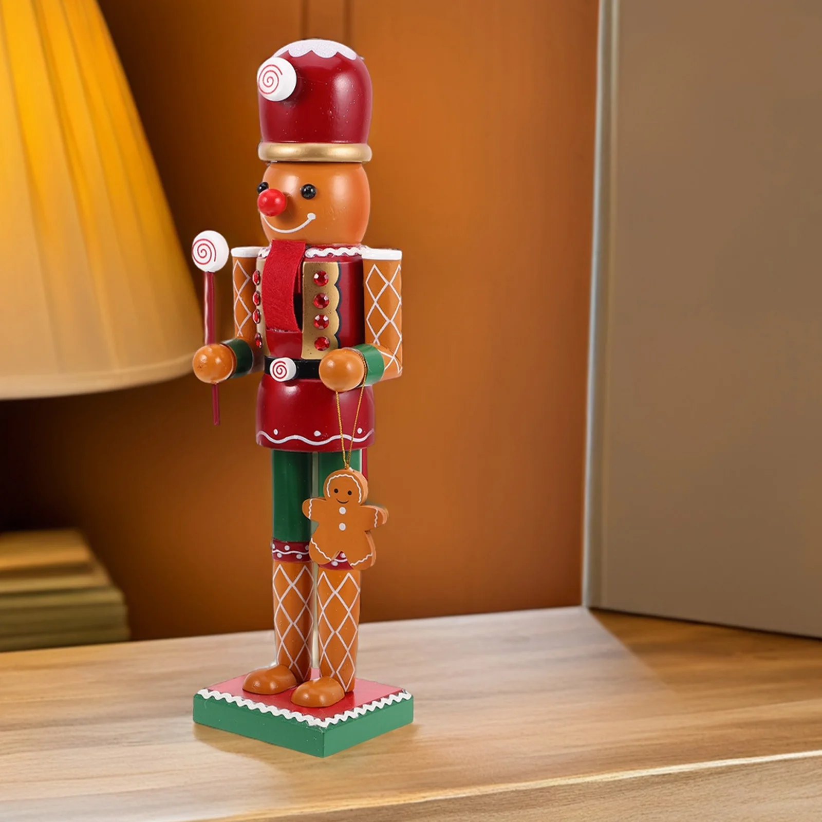 

Gingerbread Nutcracker Decoration Soldier Charming Christmas Nutcracker Statue for Mantel Tabletop Holiday Decor