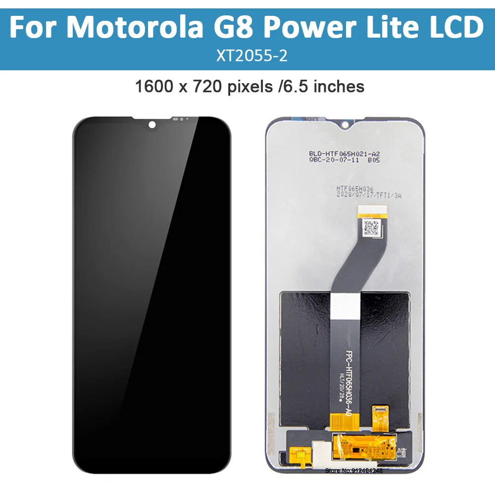 6.5'' Original For Motorola Moto G8 Power Lite XT2055-1-2 LCD Display Touch Screen Digitizer Assembly For Moto G8 Power Lite lcd