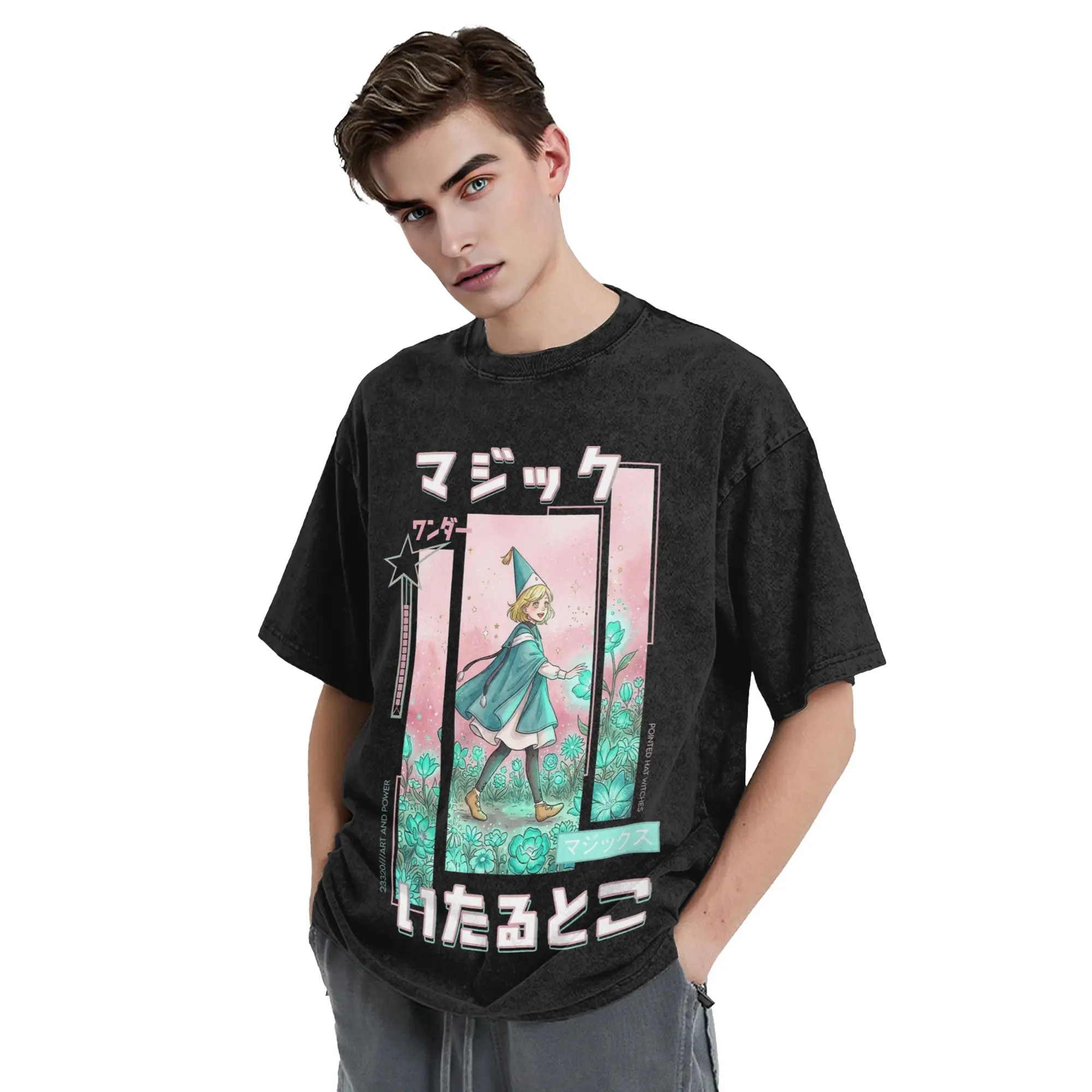 Coco Witch Hat Atelier Anime Washed T Shirts Streetwear  Fashion T-Shirt  Tee Shirt Men Women Short Sleeve Street Summer