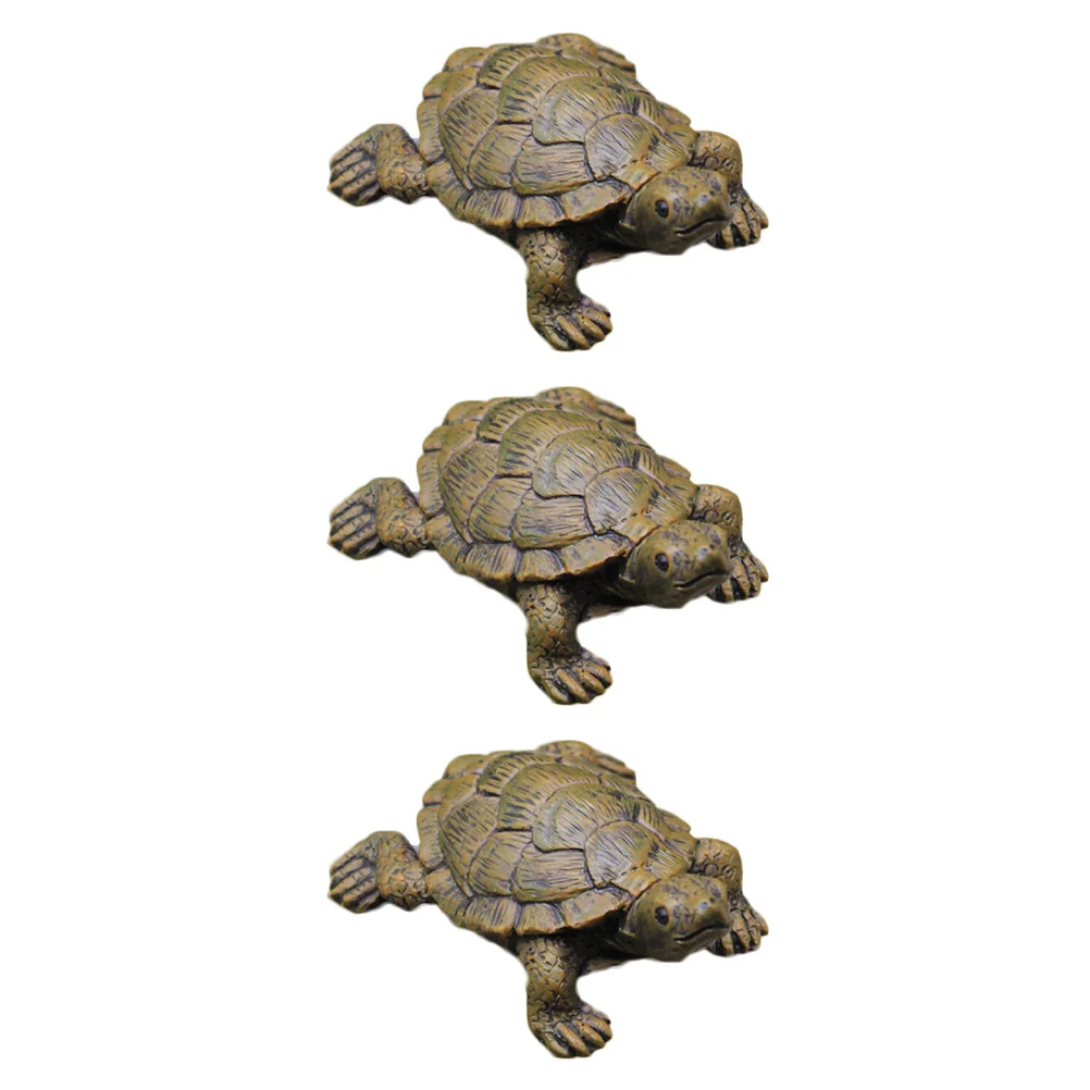 

3Pcs Simulation Tortoise Resin Craft Educational Animal Props Fish Tank Decoration Miniature Tortoise Adornment Aquarium Decor