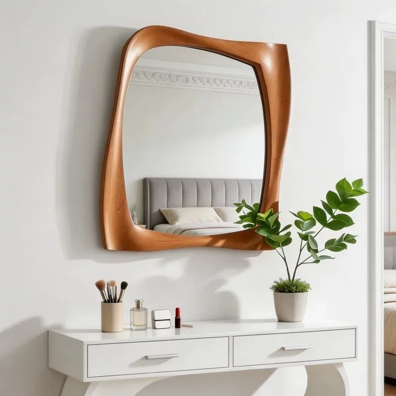 Nordic Simplicity Irregular Wall Mounted Vanity Mirror Modern Simple Decorative Wall Mirror Bedroom Dressing Home Art Decoration