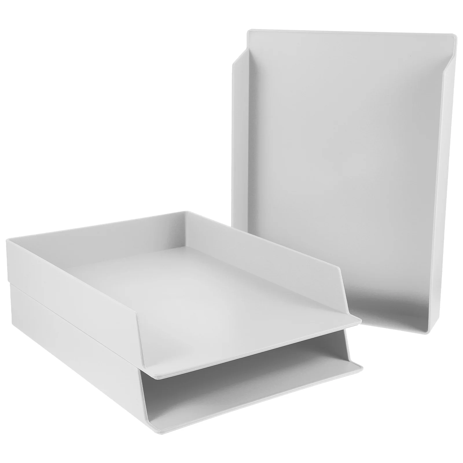 

3Pcs Office Desktop File Storage Box ABS Large Capacity Organizer Stationery Holder Multi-Functional Document Storage Shelf