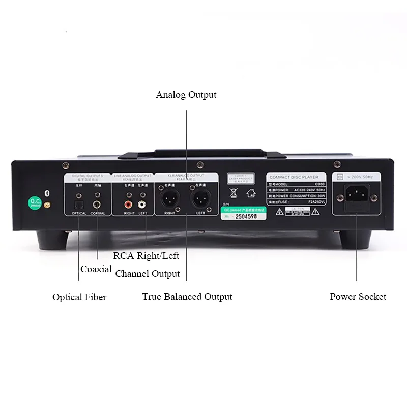 Flaggschiff HIFI CD-Player ESS9038Q2M DAC Drahtlose Bluetooth Voll Ausgewogene OPA2604 OpAmp CD Musik Plattenspieler Ringkerntransformator