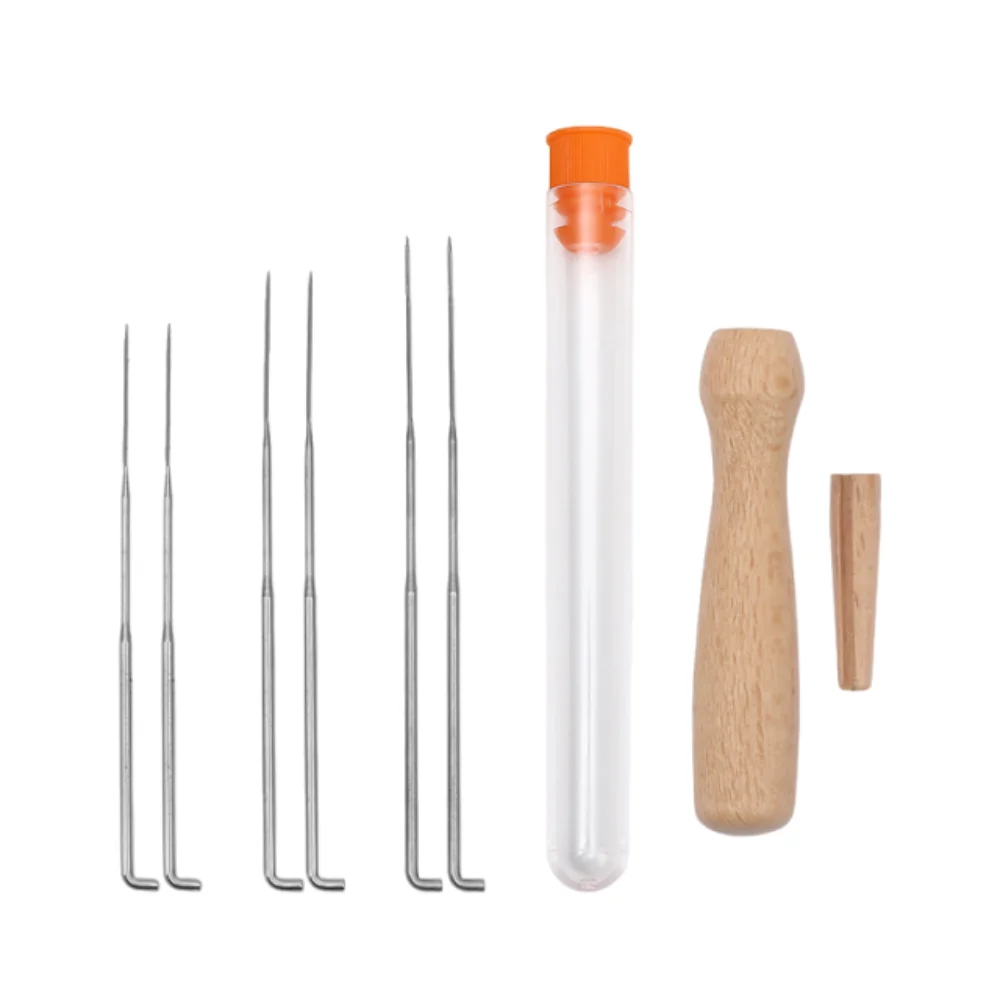Creative Felting Needles Set Wooden Handle DIY Craft Wool Felting Needle Tools Professional Handmade Felting Starter Kit