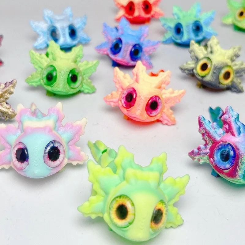

3D Printed Salamander Baby Simulation Eye Toy Movable Mini Toy Gift Home Decor