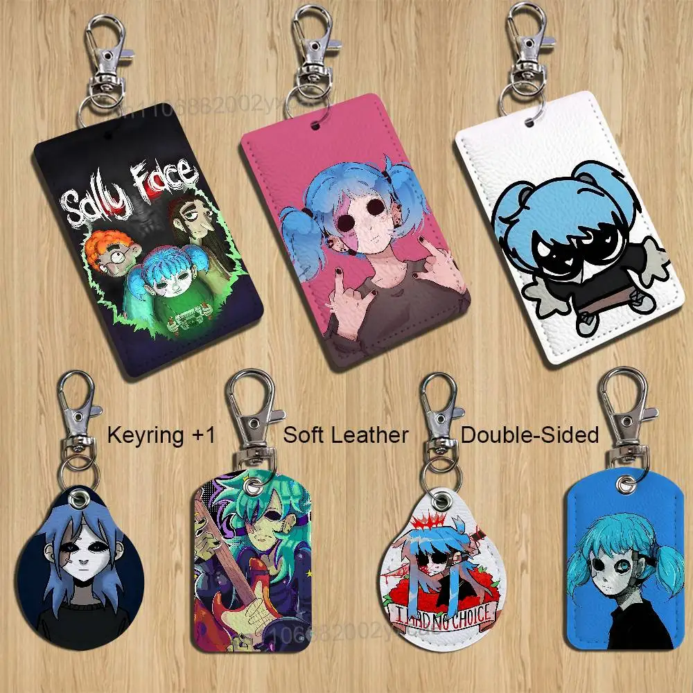 Portachiavi Wicked Sally Face, ideale per carte di credito, tessere pubblicitaterici, badge e portafogli, con motivo testurizzato