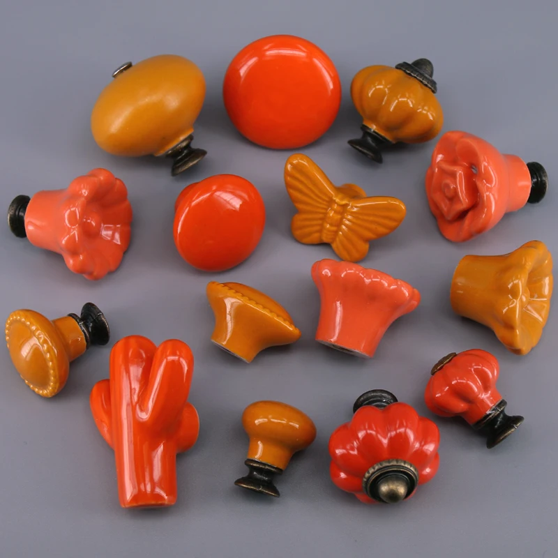1PC Multi-model ceramic furniture knobs Creative drawer cabinet knobs dresser cupboard door pull handle