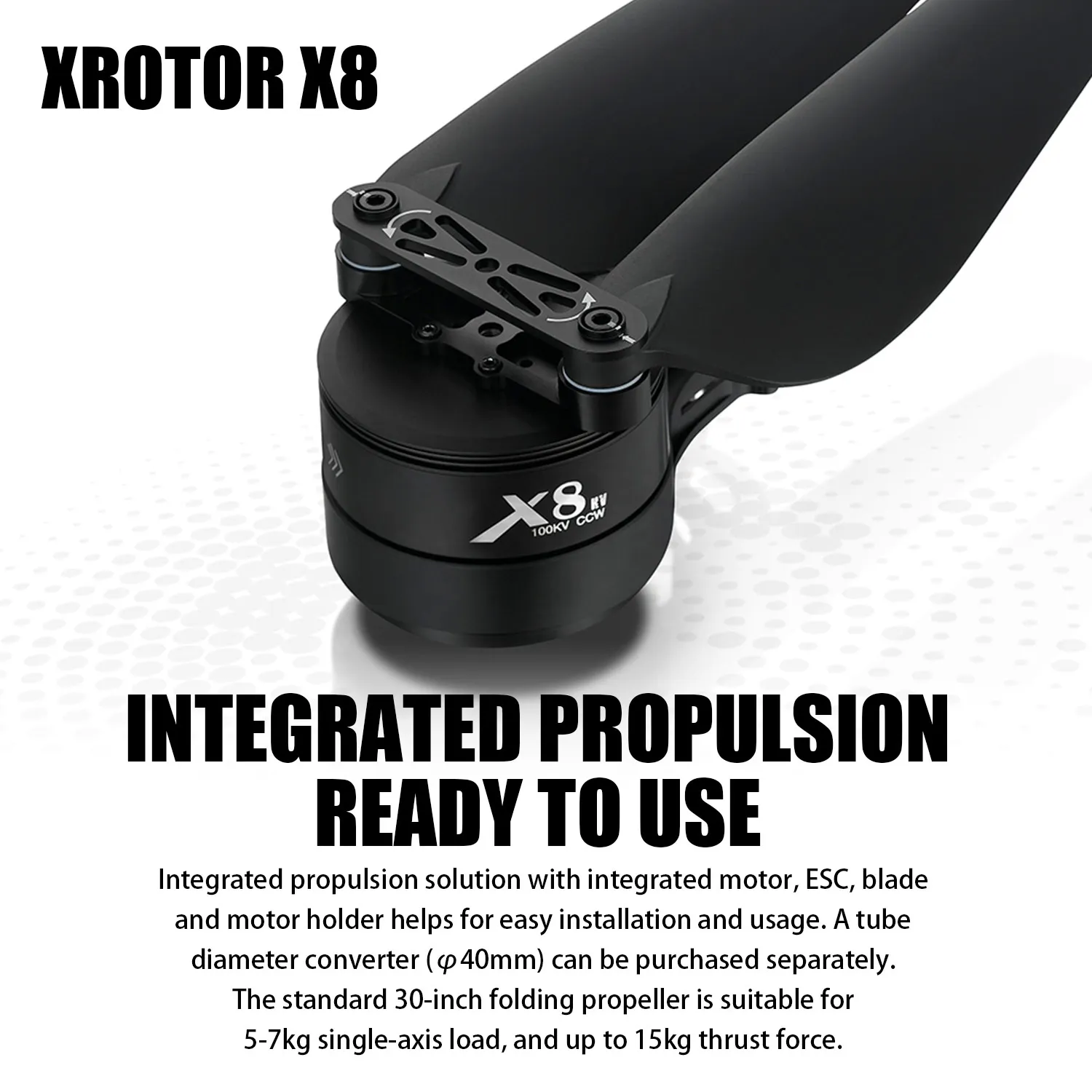 

X8 Power System Kit: 100KV Motor 80A ESC 3011 Propeller Combo for Heavy Lift Drone - 15kg Thrust Complete Heavy Lift Drone