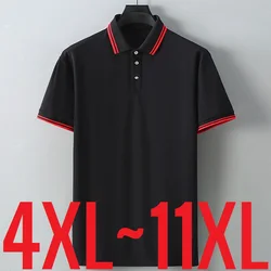 2024 Large Size Men's Polo Shirts Turn Down Collor Golf Wear Men Cotton Summer Short Sleeve Trend Tee Tops Male Big 11XL Classic