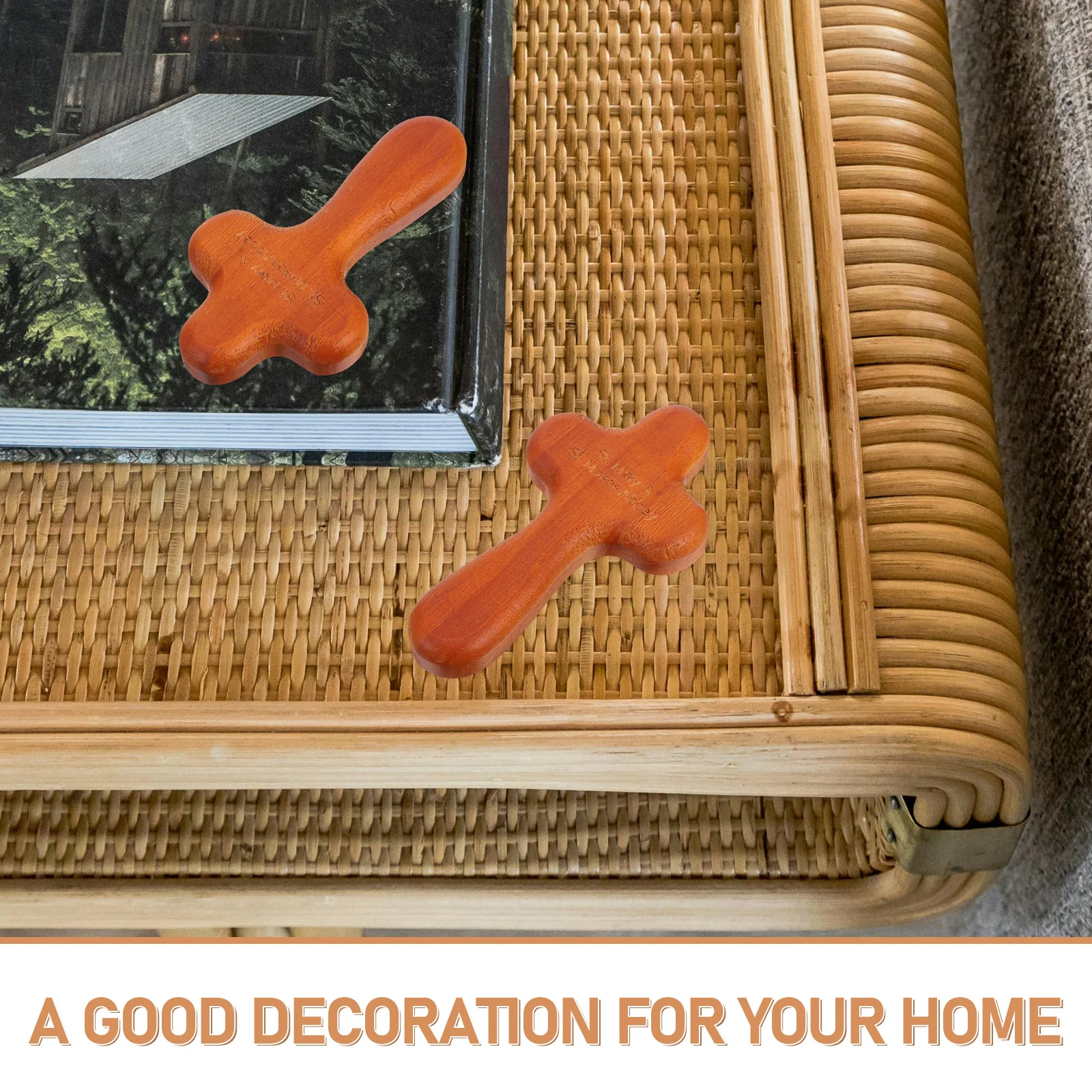 

Wood Cross Handcrafted Tabletop Decor Religious Gifts Rustic Home Office Wall Art Holding Cross Religious Wall Decor