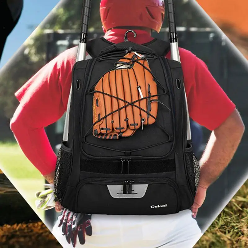 Mochila De Beisebol Com Compartimento De Sapato, Mochila Softball Jovem, Grande capacidade