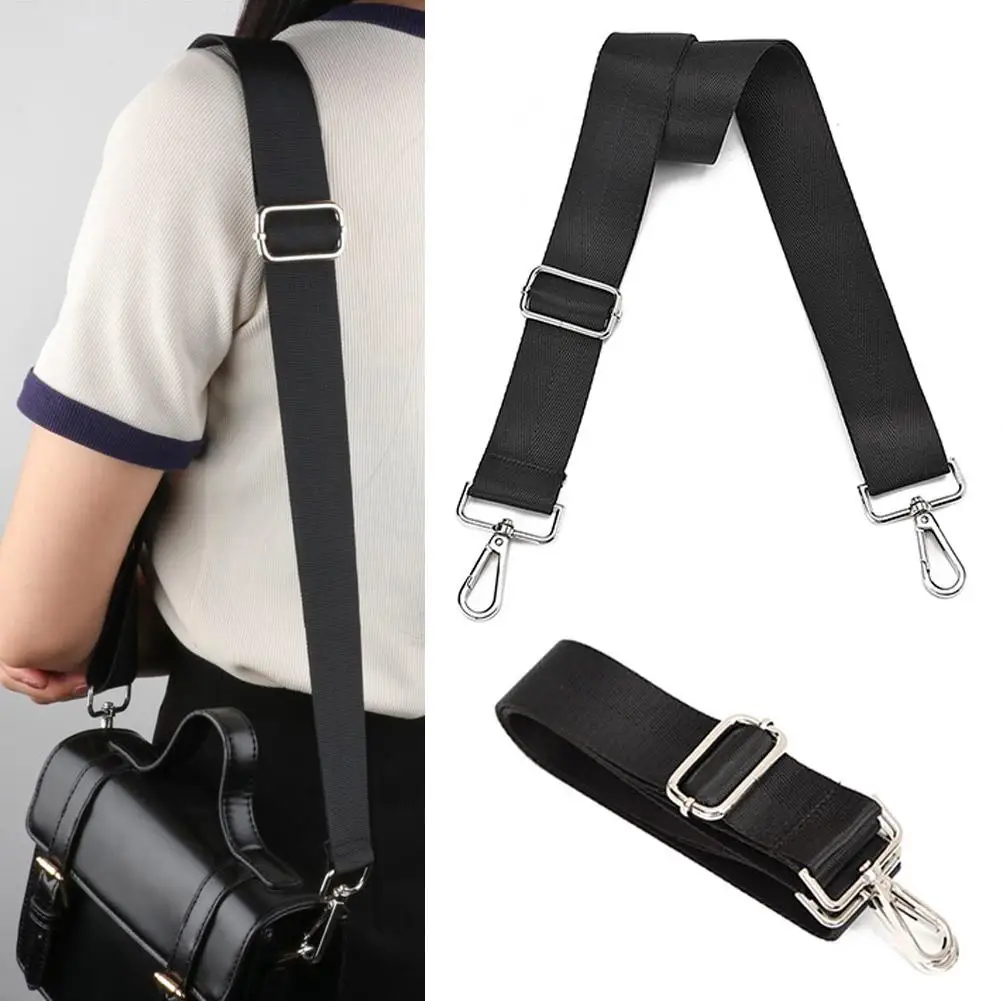 패션 블랙 나일론 숄더백 스트랩 조절 가능 교체 가능 탈부착 벨트 여성 남성 메신저백 핸들 핸드백 벨트