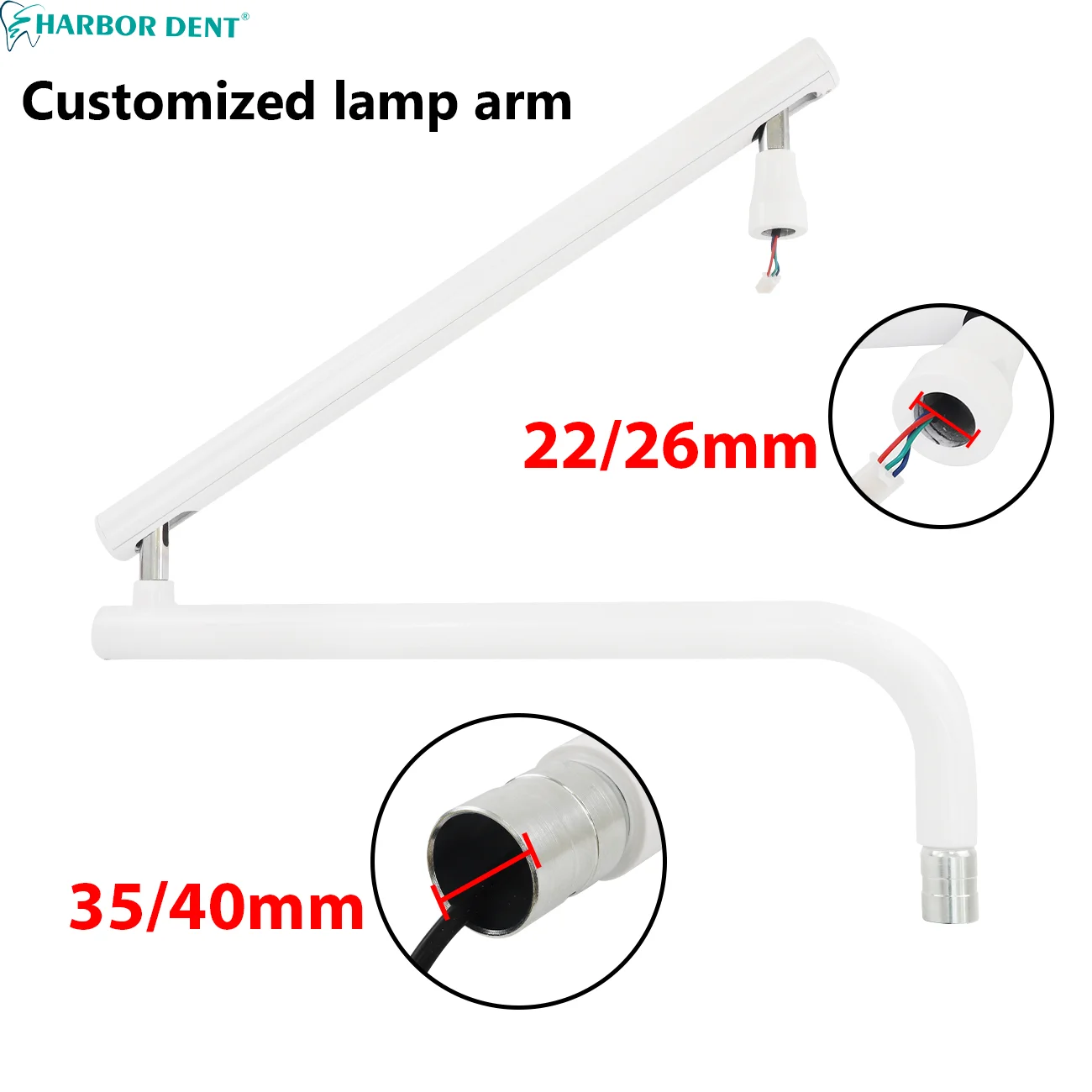 Lampu Oral 6LED Dental, lampu operasi kursi gigi, aksesori Unit Sensor kuning putih, saklar bebas 22mm/26mm