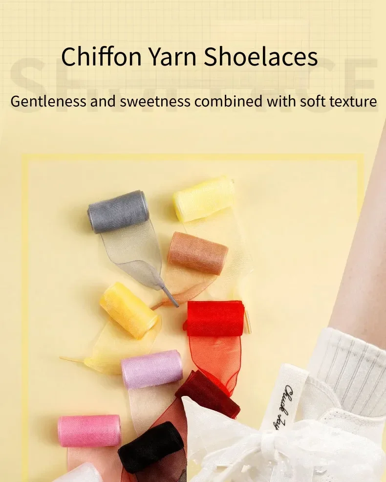 4 cm breite, flache Seiden-Schnürsenkel, Chiffon-Garn-Schnürsenkel, Sneaker-Schnürsenkel, Schuhbänder für Schuhe, 100/120/140/160 cm, Schuhzubehör, Neu – Detail 1
