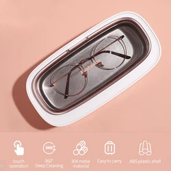 Máquina limpiadora ultrasónica para joyería, limpiador portátil pequeño para gafas, caja limpiadora ultrasónica para el hogar, lavadora de vidrio, 43000Hz