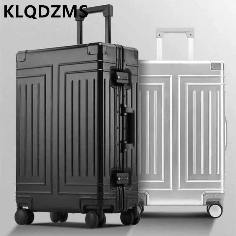 

KLQDZMS 20“24”26"29 Inch Suitcase Full Aluminum Magnesium Alloy Boarding Box Large Capacity Trolley Luggage Travel Bag