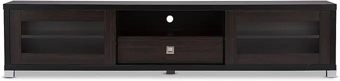 Beasley 5-Shelf Wood TV Stand, Dark Brown (118-6481-HiT)